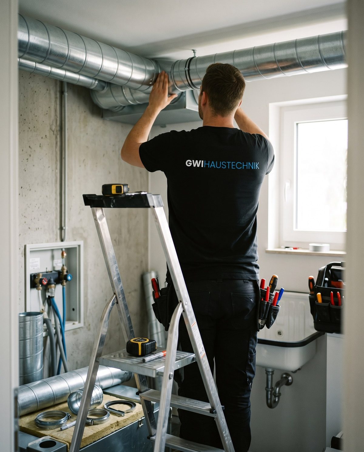 Installation einer Lüftungsanlage mit Wärmerückgewinnung